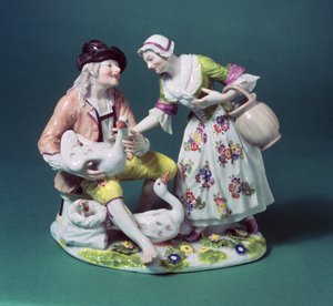 Meissen-figur av en fjäderfäförsäljare, ca 1750 (porslin)